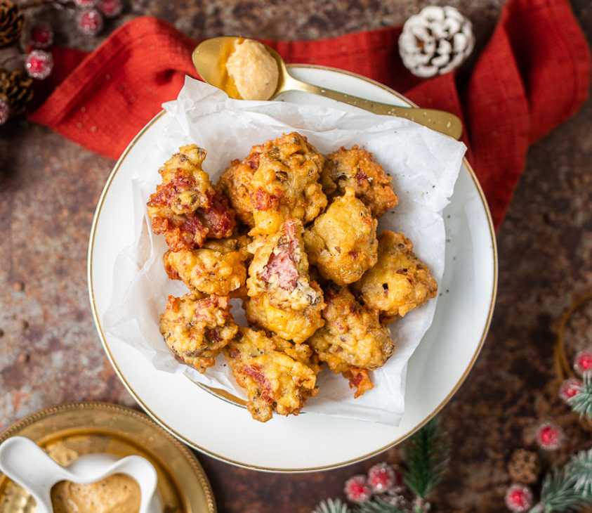 Cotechino and Lentil Fritters with Balsamic Zabaglione
